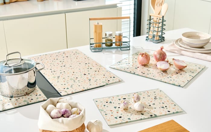 Glasschneideplatte Terrazzo, bunt, 40 x 30 cm-05