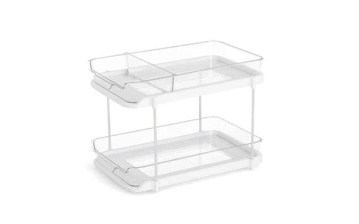 Etagenregal, weiß/transparent, 33,3 x 21,3 cm-01