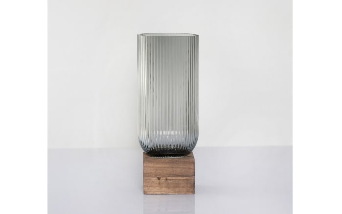 Glasvase/Windlicht, grau/braun, 12 x 31 cm-01