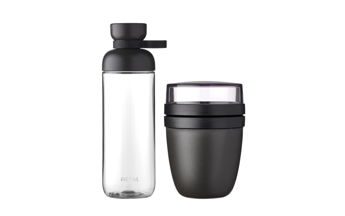 Lunchpot Ellipse/Trinkflasche Vita, Nordic black, 2-teilig