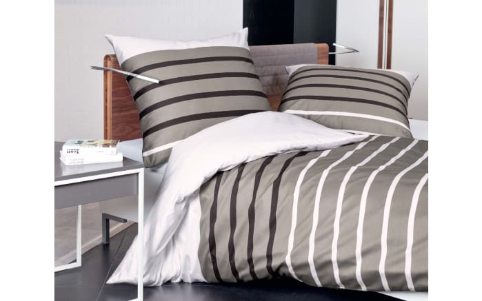 Mako-Satin Bettwäsche J. D., taupe/braun, 135 x 200 cm-02
