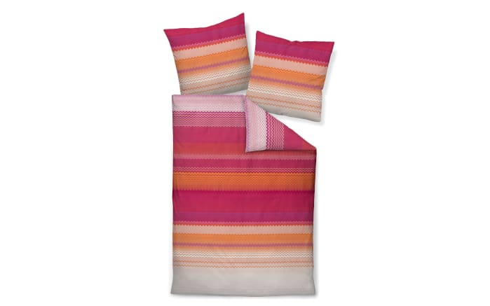Mako-Satin Bettwäsche moments, pink/koralle, 135 x 200 cm-01