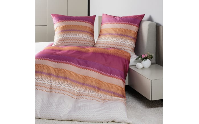 Mako-Satin Bettwäsche moments, pink/koralle, 155 x 220 cm-02