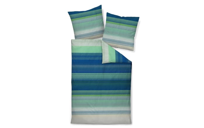 Mako-Satin Bettwäsche moments, blau/türkis, 135 x 200 cm-01