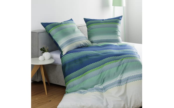 Mako-Satin Bettwäsche moments, blau/türkis, 135 x 200 cm-02