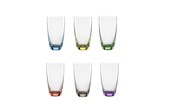 Becher Viva Colori aus Glas im 6er-Set aus Glas in bunt, 350 ml