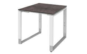 Schreibtisch Objekt Plus, weiß/quarzitfarbig, Füße alu, ca. 160 cm