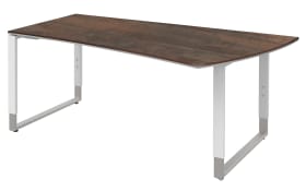 Schreibtisch Objekt Plus, weiß/oxidofarbig, rechts, Füße weiß/alu, ca. 180 cm