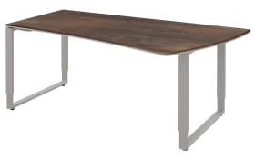 Schreibtisch Objekt Plus, weiß/oxidofarbig, rechts, Füße alu, ca. 180 cm