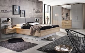 Schlafzimmer Launch, seidengrau/Sanremo Eiche hell Nachbildung, mit Bettschubkasten