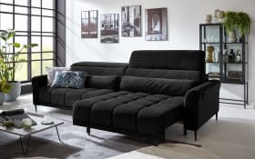 Big Sofa II Logan, schwarz, inkl. XXL elektrischer Sitztiefenverstellung rechts