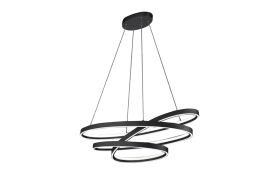 LED-Pendelleuchte Cinque Ciola, schwarz, 115 cm