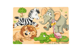 Platzset Happy Zoo, orange mit Tiergruppe
