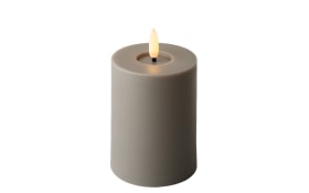 LED Kerze, grau/warmweiß, 12,3 cm