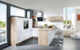 Einbauküche Felde/Rosian, magnolia Hochglanz, inklusive Privileg Elektrogeräte