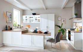 Einbauküche Nordic, Lack weiß matt, inklusive AEG Elektrogeräte
