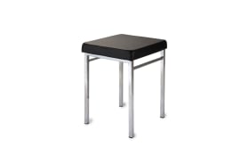 Bad-Hocker Remi aus Metall verchromt, Sitzpolster in schwarz