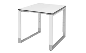 Schreibtisch Objekt Plus, weiß matt, Füße weiß/alu, ca. 80 cm
