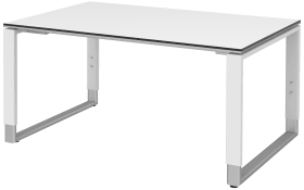 Schreibtisch Objekt Plus in weiß Matt, Füße in alu, ca. 120 cm
