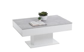 Couchtisch Avola 2, Beton Nachbildung, weiß