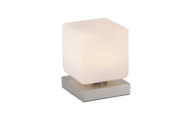LED-Tischleuchte Dadoa in stahlfarbig/weiß, 16 cm