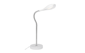 LED-Tischleuchte Swan, weiß/chromfarbig, 40 cm