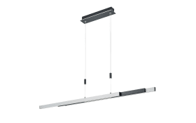 LED-Pendelleuchte Laetitia CCT in aluminium/schwarz, 115 - 180 cm