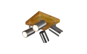 Deckenleuchte Marley, holz/nickel matt, 4-flammig, 22 cm