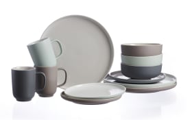 Kombiservice Jasper, grau/mint/taupe, 12-teilig