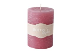 Stumpenkerze Rustic in pink, 10 cm