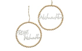 Dekoanhänger Beads, beige, 30 cm