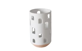 Windlicht Fena, Porzellan, weiß, 25 cm