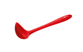 Schöpflöffel in rot, ca. 28 cm