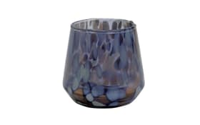 Teelichthalter groß, rauchblau, 9 cm 