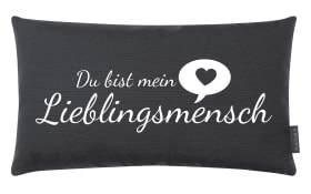 Kissen Lieblingsmensch in anthrazit, 30 x 50 cm