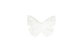 Hochflorteppich Butterfly in weiß, 70 x 90 cm
