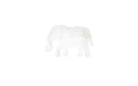Hochflorteppich Elephant 125 in weiß, 60 x 90 cm