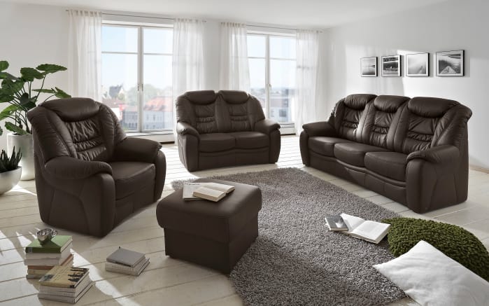 Ledergarnitur Home Plan in dunkelbraun online bei Hardeck kaufen