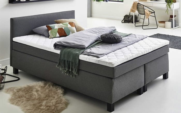 Boxspringbett Philly In Grau, 140 X 200 Cm Online Bei Hardeck Kaufen