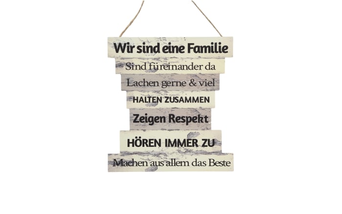 Zeigen Respekt Hören zu.... füreinander da Schild Family Höhe 32 Familie